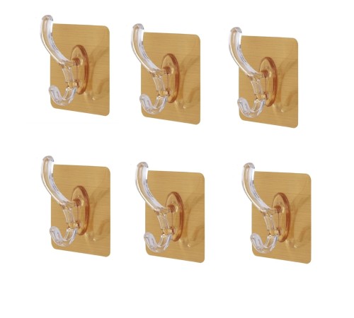 6lı Gold Kanca Askı Güçlü Yapışkanlı Mutfak Banyo Askısı 6lı Gold Kanca Askı Güçlü Yapışkanlı Mutfak Banyo Askısı
