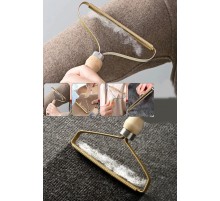 Ahşap Saplı Metal Kazak - Elbise - Halı Tüyü Temizleme Çift Taraflı Tüy Tiftik Toparlayıcı