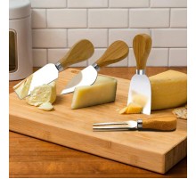 Ahşap Saplı 4 lü Peynir Bıçağı Seti