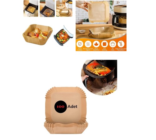 Airfreyer Fritöz Kağıdı Kare XL / XXL 100LÜ Airfreyer Fritöz Kağıdı Kare XL / XXL 100LÜ