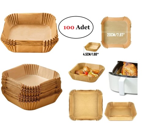 Airfreyer Fritöz Kağıdı Kare XL / XXL 100LÜ Airfreyer Fritöz Kağıdı Kare XL / XXL 100LÜ