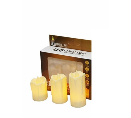 Alevli Led Mum Hareketli Alev Görünümlü Dekoratif Mum - 3lü Set (Orta Boy) Alevli Led Mum Hareketli Alev Görünümlü Dekoratif Mum - 3lü Set (Orta Boy)
