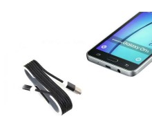 Android Örgü Şeklinde Renkli Çelik Şarj Data Kablosu - Siyah