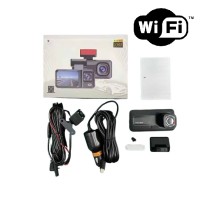 Araç Kamerası - 3 Kameralı Wifi Ön , İç ve Arka Full HD DVR Araç İçi Ekranlı Kamera
