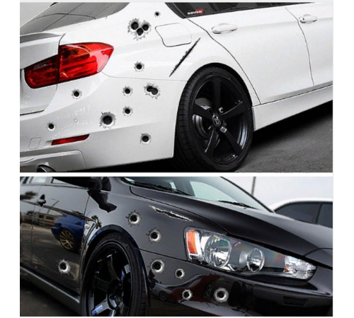 Araç Sticker Mermi ve Oto Sticker Yara Şeklinde 3D Araç Sticker Mermi ve Oto Sticker Yara Şeklinde 3D