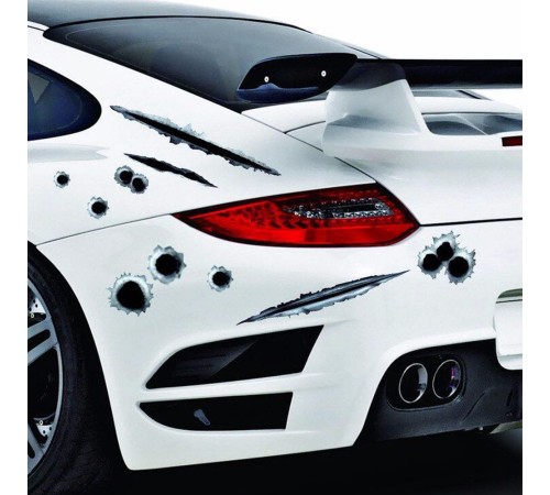 Araç Sticker Mermi ve Oto Sticker Yara Şeklinde 3D Araç Sticker Mermi ve Oto Sticker Yara Şeklinde 3D