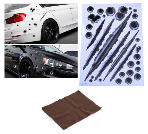 Araç Sticker Seti Yara Bere Oto Sticker Yara Şeklinde 3D