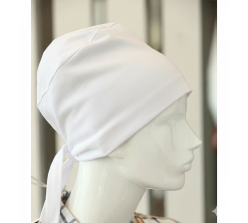 Bağlamalı Tesettür Bone - Bağlamalı Bandana Beyaz 5 Adet