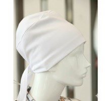 Bağlamalı Tesettür Bone - Bağlamalı Bandana Beyaz