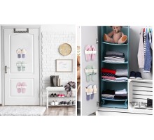 Banyo Terlik Tutucu - Kapı Arkası Pratik Raf - Terlik Tutucu Gri