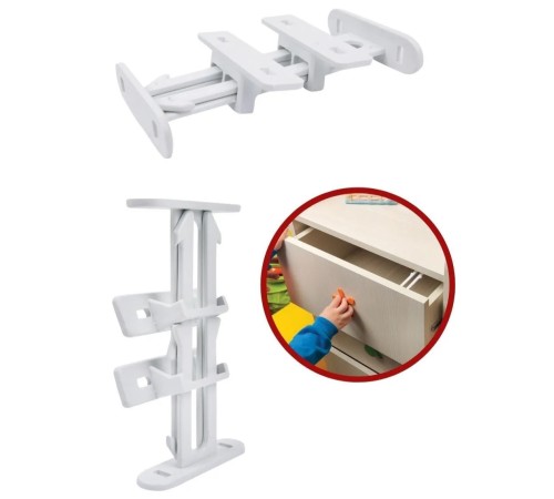 Bebek Çocuk Koruma Kilidi - Dolap Çekmece Kilidi Sürgülü Kilit