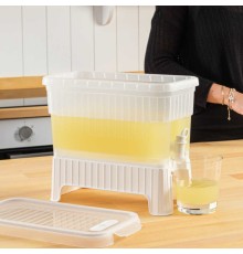 Beyaz Buzdolabı İçi Musluklu Ayaklı Su -Limonata - İçecek Sebili Piknik Bidonu 4 LT