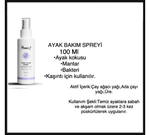 Bitkisel Ayak Koku Giderici Bakım Spreyi