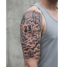 Bulutlar Melek Kanatları Geçici Dövme Şablonu Büyük Boy