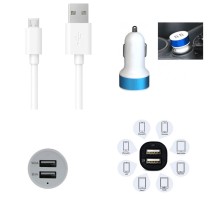 Çift USB Girişli 3.1 Çıkışlı Seyahat Seti Android / Micro Usb
