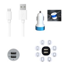 Çift USB Girişli 3.1 Çıkışlı Seyahat Seti Android / Micro Usb