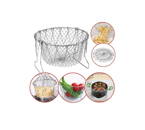 Çok Fonksiyonlu Pratik Süzgeç Katlanır - Kızartma Haşlama Aparatı -Chef Basket Çok Fonksiyonlu Pratik Süzgeç Katlanır - Kızartma Haşlama Aparatı -Chef Basket