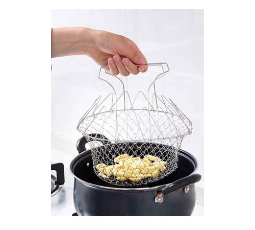 Çok Fonksiyonlu Pratik Süzgeç Katlanır - Kızartma Haşlama Aparatı -Chef Basket Çok Fonksiyonlu Pratik Süzgeç Katlanır - Kızartma Haşlama Aparatı -Chef Basket