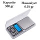 Dijital Hassas Elektronik Kuyumcu Cep Terazisi Tartı 500 gr / 0.01 gr