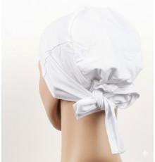 Dikişsiz Bağlamalı Tesettür Bone - Bağlamalı Bandana Beyaz