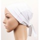 Dikişsiz Bağlamalı Tesettür Bone - Bağlamalı Bandana Beyaz