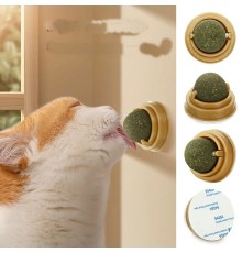 Duvara Yapışan Dönen Kedi Nanesi Cat Oyun Topu Doğal Kedi Oyuncağı