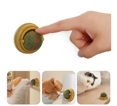 Duvara Yapışan Dönen Kedi Nanesi Cat Oyun Topu Doğal Kedi Oyuncağı Duvara Yapışan Dönen Kedi Nanesi Cat Oyun Topu Doğal Kedi Oyuncağı