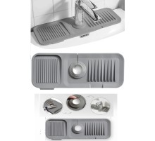 Elastik Mutfak Banyo Musluk Matı Düzenleyici Kaydırmaz Taban Organizer Lavabo Kenar Matı