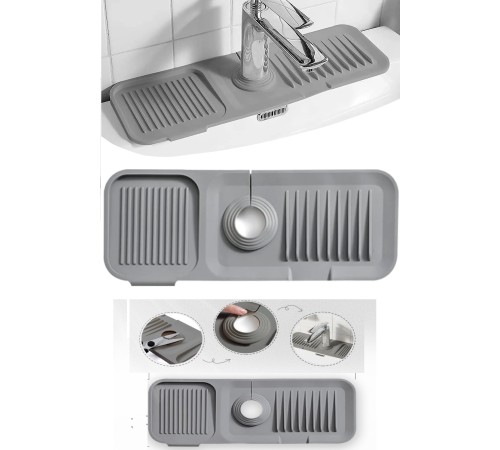 Elastik Mutfak Banyo Musluk Matı Düzenleyici Kaydırmaz Taban Organizer Lavabo Kenar Matı Elastik Mutfak Banyo Musluk Matı Düzenleyici Kaydırmaz Taban Organizer Lavabo Kenar Matı