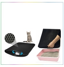 Elekli Kedi Tuvalet Önü Paspası - Siyah