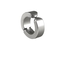 Erkek Küpesi - 1 Adet Çelik Kıstırmalı Küpe Paslanmaz Atmaz Çelik Gümüş Renk Küpe