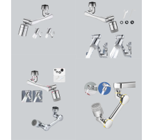 Esnek 1080° Musluk Başlığı 3 Eklemli Hareketli Su Modlu Lavabo Aparatı