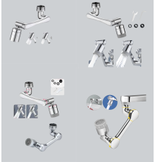 Esnek 1080° Musluk Başlığı 3 Eklemli Hareketli Su Modlu Lavabo Aparatı