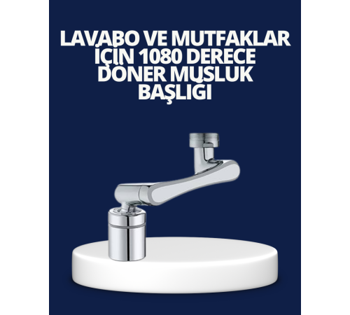 Esnek 1080° Musluk Başlığı 3 Eklemli Hareketli Su Modlu Lavabo Aparatı