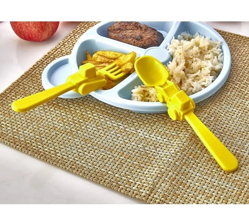 Figürlü Mama Çatal Kaşık Seti - Sarı