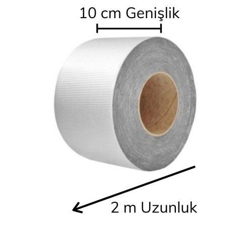 Folyo Kauçuk Bant Yapışkanlı Su Geçirmez Çatı Boru Tamir Bandı (2Metre x 10 Cm) Folyo Kauçuk Bant Yapışkanlı Su Geçirmez Çatı Boru Tamir Bandı (2Metre x 10 Cm)