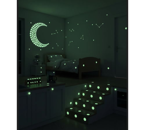 Fosforlu Etiket Karanlıkta Işık Veren Yıldız Tozu Etiketleri