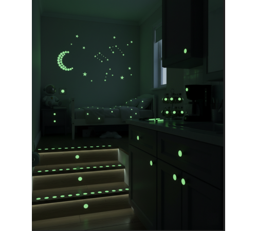 Fosforlu Etiket Karanlıkta Işık Veren Yıldız Tozu Etiketleri