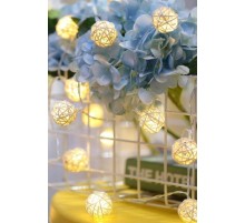 Hasır Toplar Led Işık 2 metre GÜN IŞIĞI Dekor Lambası