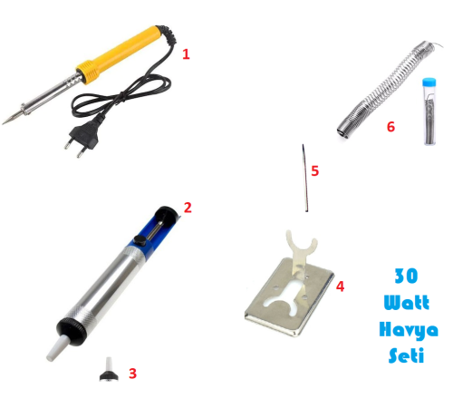 Havya Lehim Set 30 W - 6 Parça Lehim Seti Havya Lehim Set 30 W - 6 Parça Lehim Seti