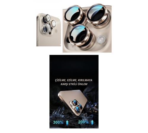 iPhone 16 Pro Kamera Lens Koruyucu Naturel