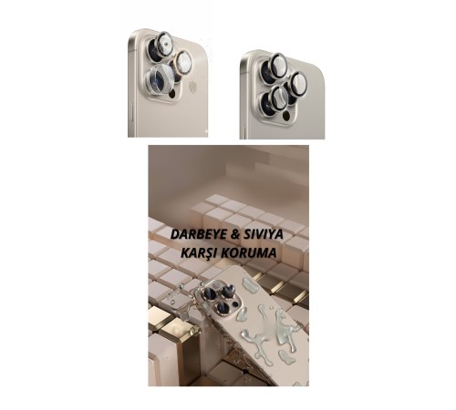 iPhone 16 Pro Kamera Lens Koruyucu Naturel