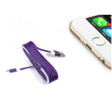 iPhone Örgü Şeklinde Renkli Çelik Şarj Data Kablosu - Mor
