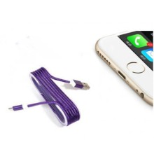 iPhone Örgü Şeklinde Renkli Çelik Şarj Data Kablosu - Mor