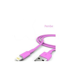 iPhone Şarj Data Kablosu - Pembe