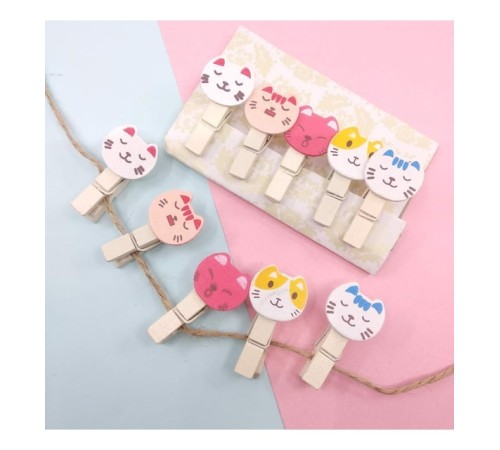 İpli Mandallı Kedili Fotoğraf Albümü Kedi Kafası Şekilli Mandal