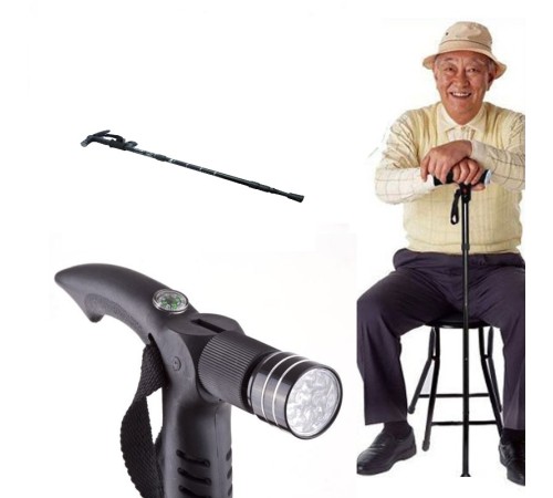 Işıklı & Pusulalı Katlanabilir Baston