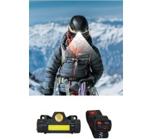 Kafa Lambası - 8 Saat Dayanıklı Şarjlı Sensörlü Mıknatıslı - Kamp - Balıkçılık- Acil Durum Feneri