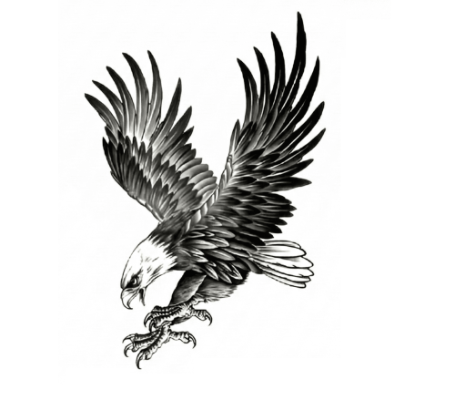 Kartal Geçici Dövme Şablonu Büyük Boy
