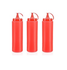 Ketçap Şişesi - 1000ML Dev Boy Kırmızı 3 Adet